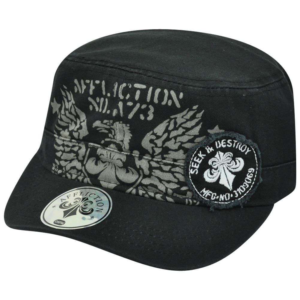 Армейская кепка Affliction Seek and Destroy Military Cadet Hat Black